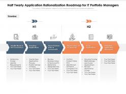 Half yearly application rationalization roadmap for it portfolio managers