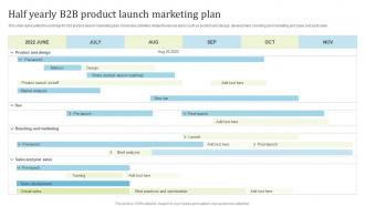 Half Yearly B2B Product Launch Marketing Plan