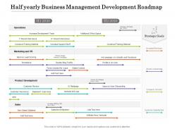 Half yearly business management development roadmap