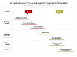 Half yearly business process improvement roadmap for organization