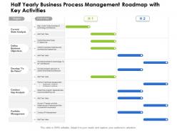 Half yearly business process management roadmap with key activities