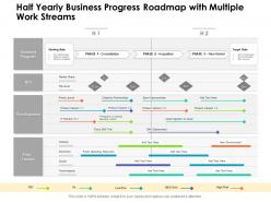 Half yearly business progress roadmap with multiple work streams