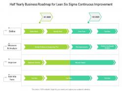 Half yearly business roadmap for lean six sigma continuous improvement