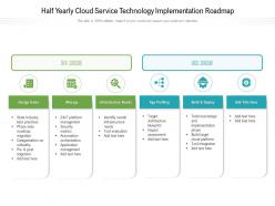 Half Yearly Cloud Service Technology Implementation Roadmap