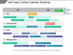 Half yearly content calendar roadmap