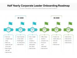 Half Yearly Corporate Leader Onboarding Roadmap