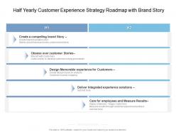 Half yearly customer experience strategy roadmap with brand story