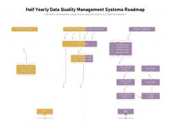 Half yearly data quality management systems roadmap