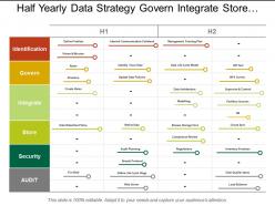 Half yearly data strategy govern integrate store security swim lane