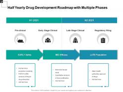 Half yearly drug development roadmap with multiple phases