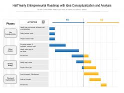 Half yearly entrepreneurial roadmap with idea conceptualization and analysis