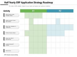 Half yearly erp application strategy roadmap