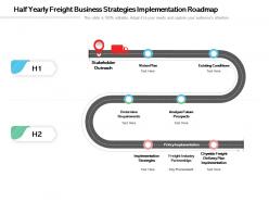 Half Yearly Freight Business Strategies Implementation Roadmap
