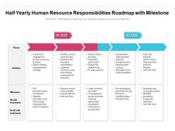 Half Yearly Human Resource Responsibilities Roadmap With Milestone