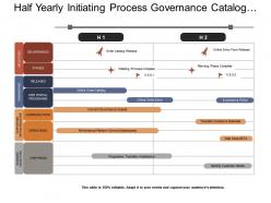 Half yearly initiating process governance catalog program timeline