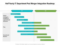 Half yearly it department post merger integration roadmap