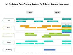 Half yearly long term planning roadmap for different business department