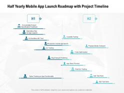 Half yearly mobile app launch roadmap with project timeline