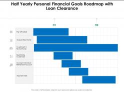 Half yearly personal financial goals roadmap with loan clearance