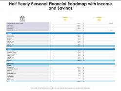 Half yearly personal financial roadmap with income and savings