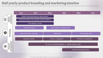 Half Yearly Product Branding And Marketing Timeline