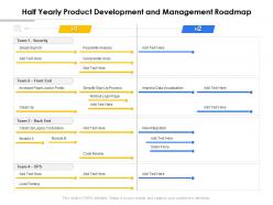 Half yearly product development and management roadmap