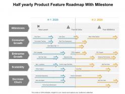 Half yearly product feature roadmap with milestone