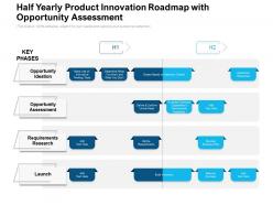 Half yearly product innovation roadmap with opportunity assessment