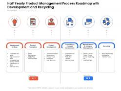 Half yearly product management process roadmap with development and recycling