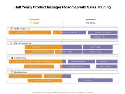 Half yearly product manager roadmap with sales training