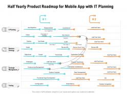 Half yearly product roadmap for mobile app with it planning