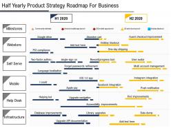 Half yearly product strategy roadmap for business