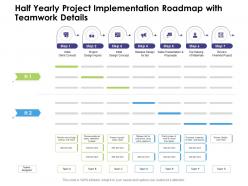 Half yearly project implementation roadmap with teamwork details