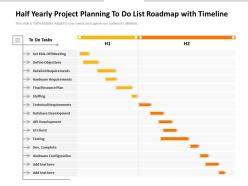 Half yearly project planning to do list roadmap with timeline