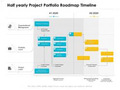 Half yearly project portfolio roadmap timeline