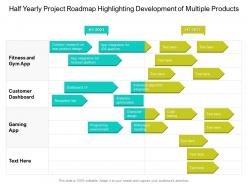 Half yearly project roadmap highlighting development of multiple products