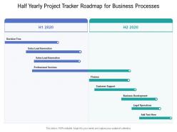 Half yearly project tracker roadmap for business processes