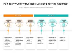 Half Yearly Quality Business Data Engineering Roadmap