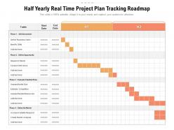 Half yearly real time project plan tracking roadmap