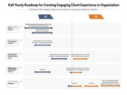 Half yearly roadmap for creating engaging client experience in organization