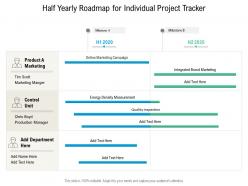Half yearly roadmap for individual project tracker
