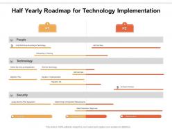 Half yearly roadmap for technology implementation