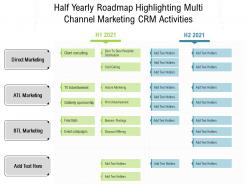 Half Yearly Roadmap Highlighting Multi Channel Marketing CRM Activities