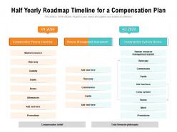 Half yearly roadmap timeline for a compensation plan