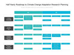 Half Yearly Roadmap To Climate Change Adaptation Research Planning