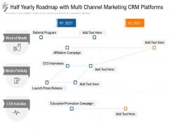 Half yearly roadmap with multi channel marketing crm platforms