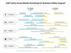 Half yearly social media roadmap for business online support