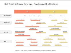 Half yearly software developer roadmap with milestones