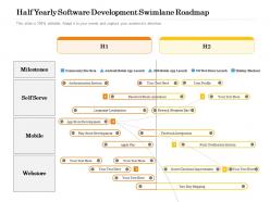 Half yearly software development swimlane roadmap