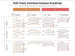 Half yearly swimlane business roadmap